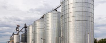 grain tower on a farm