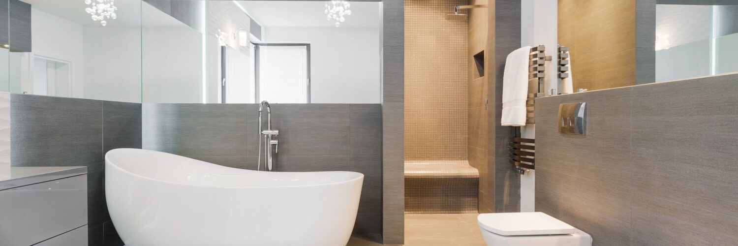 modern master bathroom