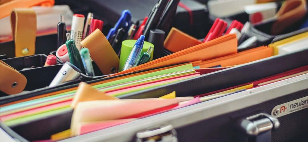 organizing office supplies
