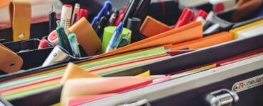 organizing office supplies